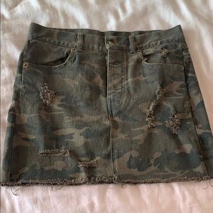 Camo Jean Skirt